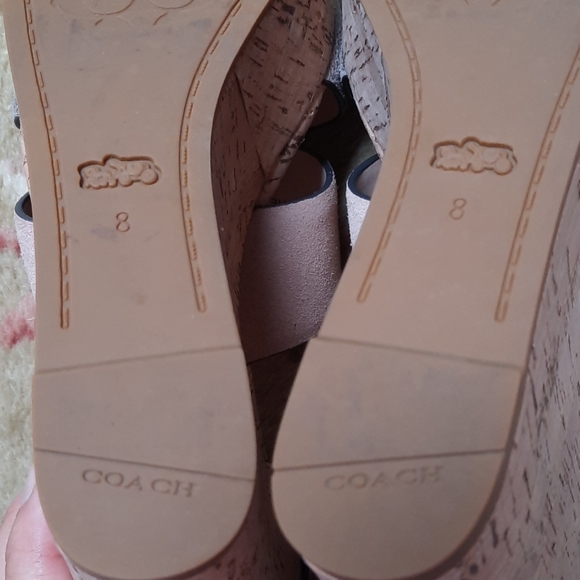 COACH beige platform sandals - Picture 8 of 9
